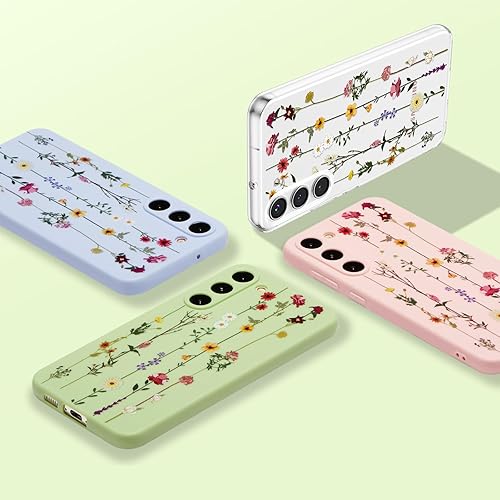 Vista 45 de ZTOFERA Funda protectora delgada para Samsung Galaxy S21 FE 5G, bonito diseño de flores para niñas y mujeres, funda protectora delgada para Galaxy