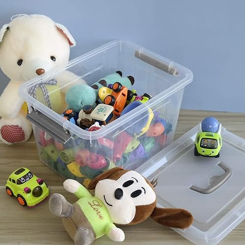 Miniatura 6 de Contenedor de plástico con tapa, caja de 12 cuartos de galón, juego de 1