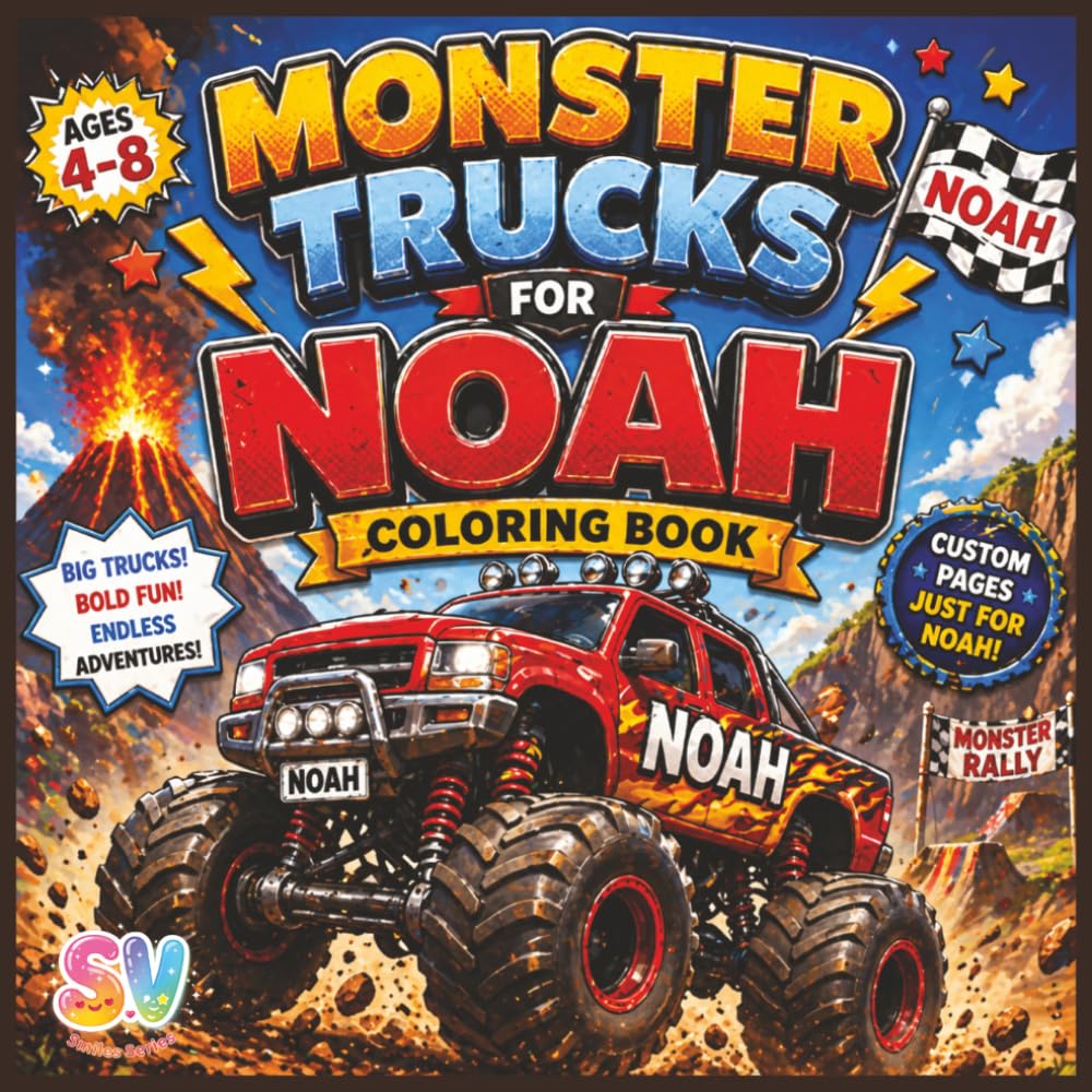 Monster Trucks for Noah: Coloring Book (The Smiles Series)