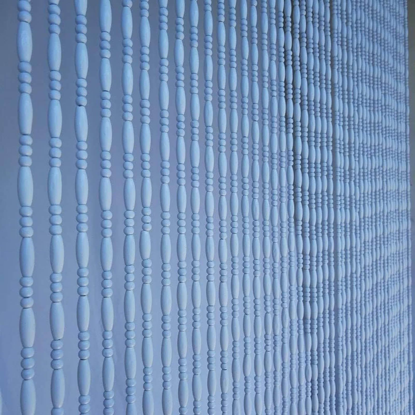 Pannelli per tende in bambù con perline per camera da letto e soggiorno, decorazione retrò, tende con perline per porta, balcone, patio, tende bianche con perline con 55 fili, 110 x 210 cm