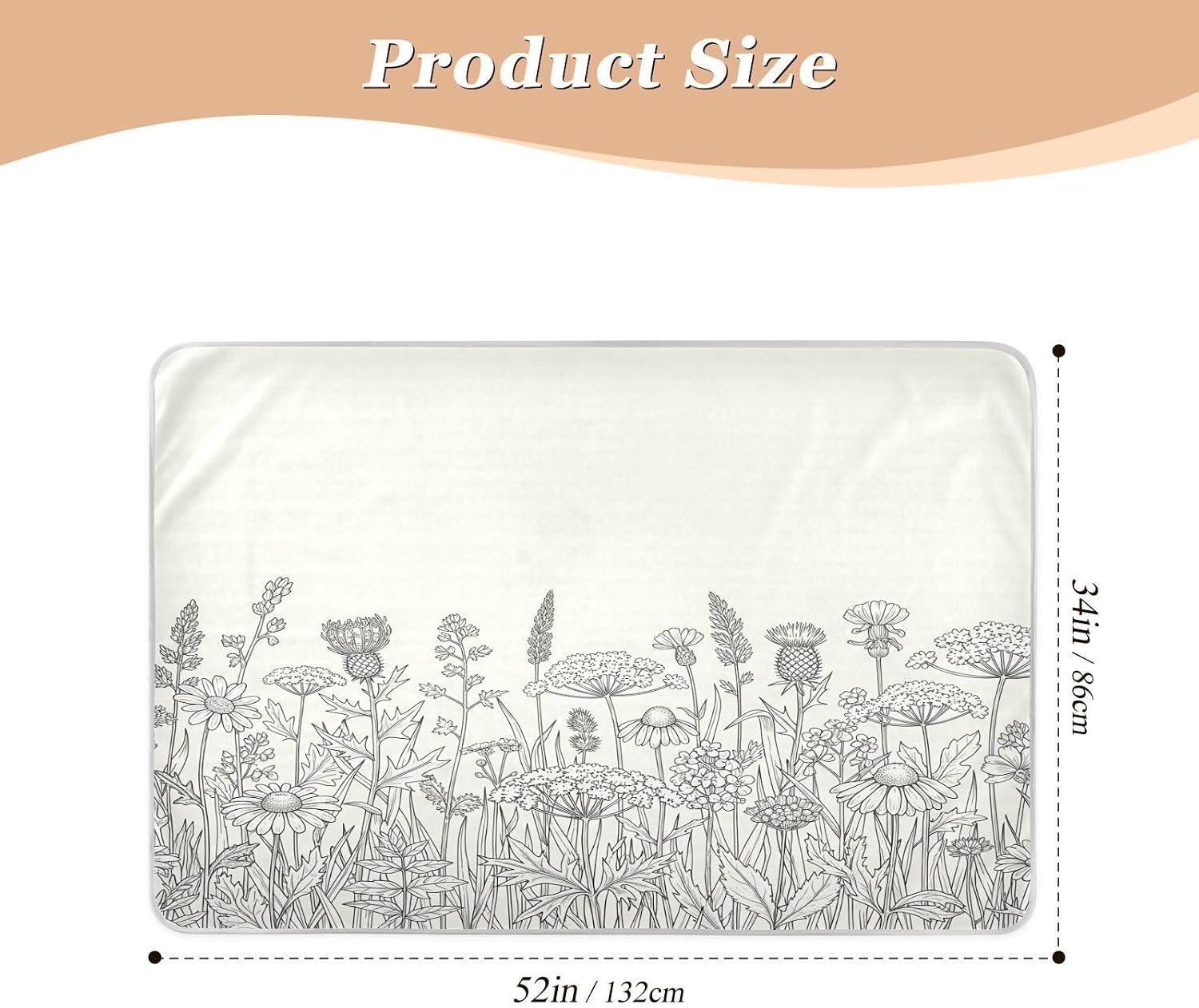 CEBUGI 34” x 52”Washable Underpads Heavy Absorbency Waterproof Incontinence Bed Pads Wildflowers Pee Pads for Adults Kids and Baby
