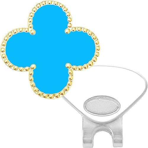 NAVIKA Rotulador de pelota de golf Teal Flora con clip para sombrero, accesorio de golf con temática de flores, marcador de bola de trébol para