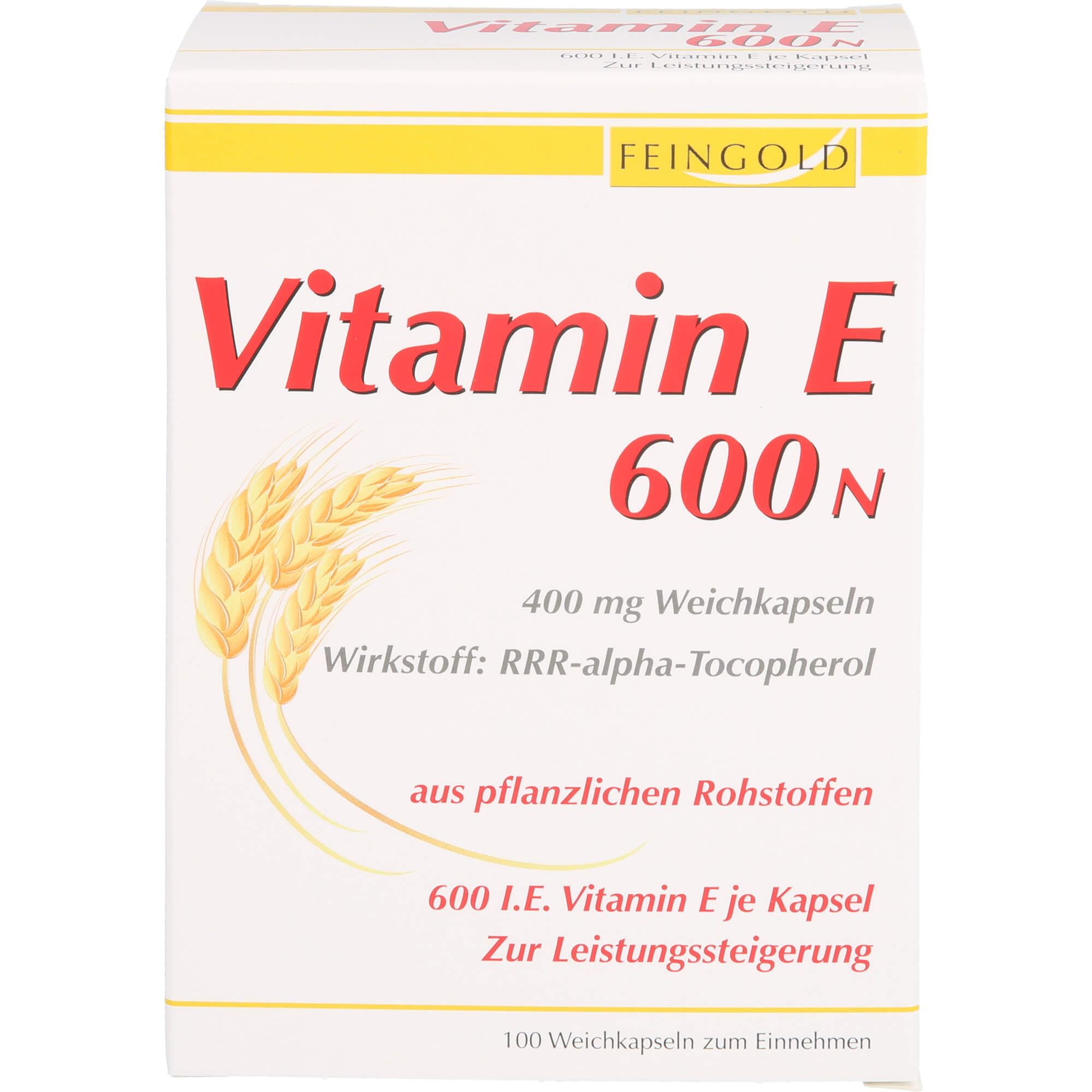 VITAMIN E 600 N – Weichkapseln, 100 Stück, PZN 11526165, freiverkäuflich