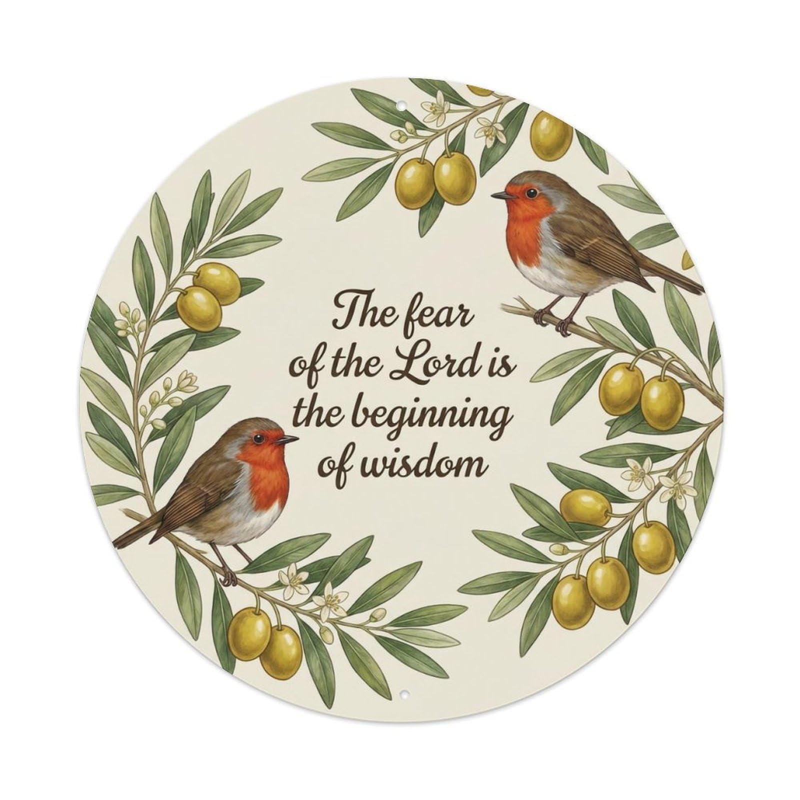 European Robin Garden Sign Heaven Love Wisdom Metal Tin Sign