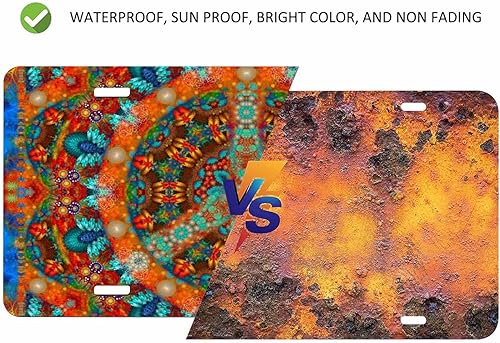 Miniatura 4 de Beabes Cubierta para placa de matrícula frontal con signo de paz, diseño colorido de arte abstracto, placas decorativas para automóvil, placa de