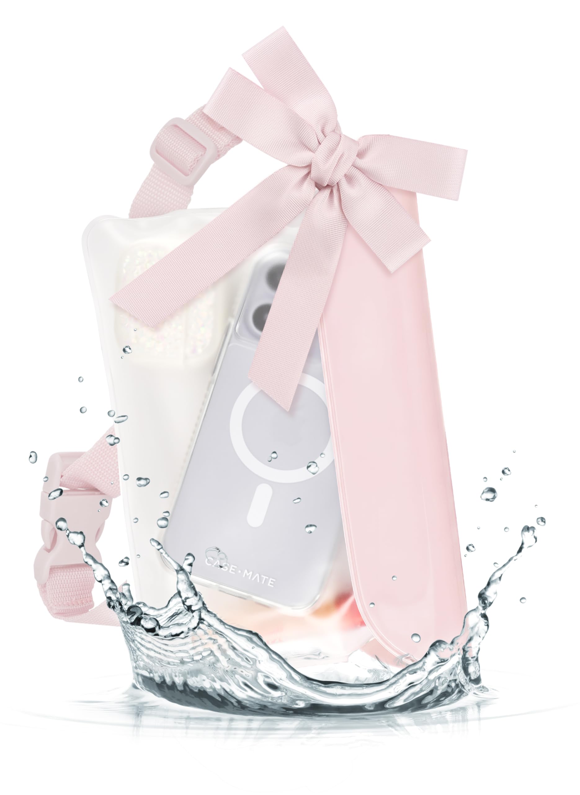 Case-Mate IP68 Waterproof Fanny Pack with Bow Design - Ballet Pink