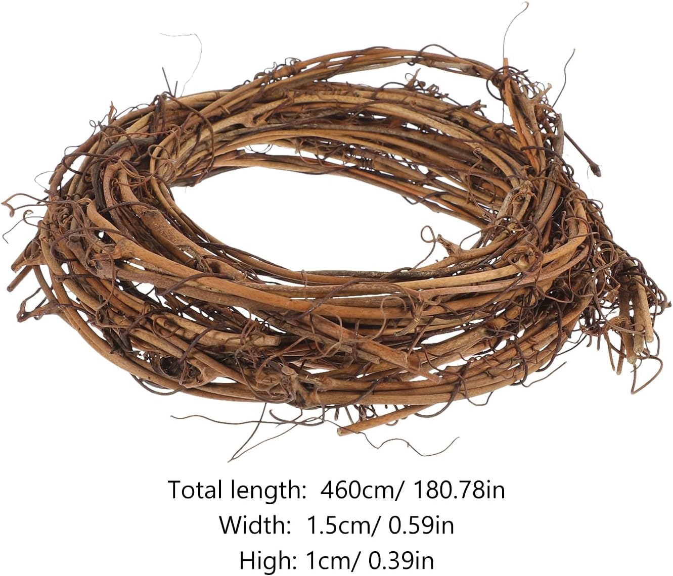 Garneck DIY Crafts Natural Vine, Twig Grapevine Wreath Garland for Christmas/Party/Halloween, Rattan Wreath Garland Decoration Grapevine Garland 180 Inch - Image 4