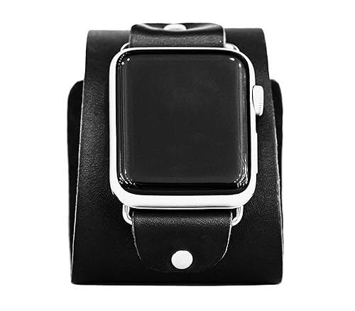 wide Leather cuff band compatible with Apple watch 38mm 40mm 41mm 42mm 44mm 45mm 46mm 49mm, Handmade UA 1105