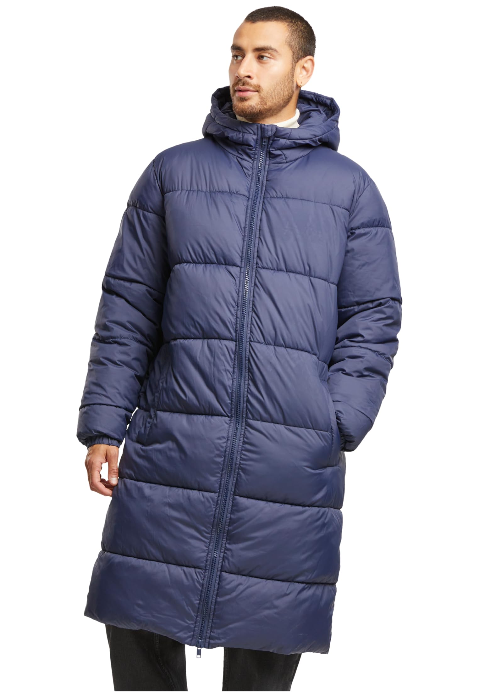 Urban Classics Men's Bleu Long Down Jacket