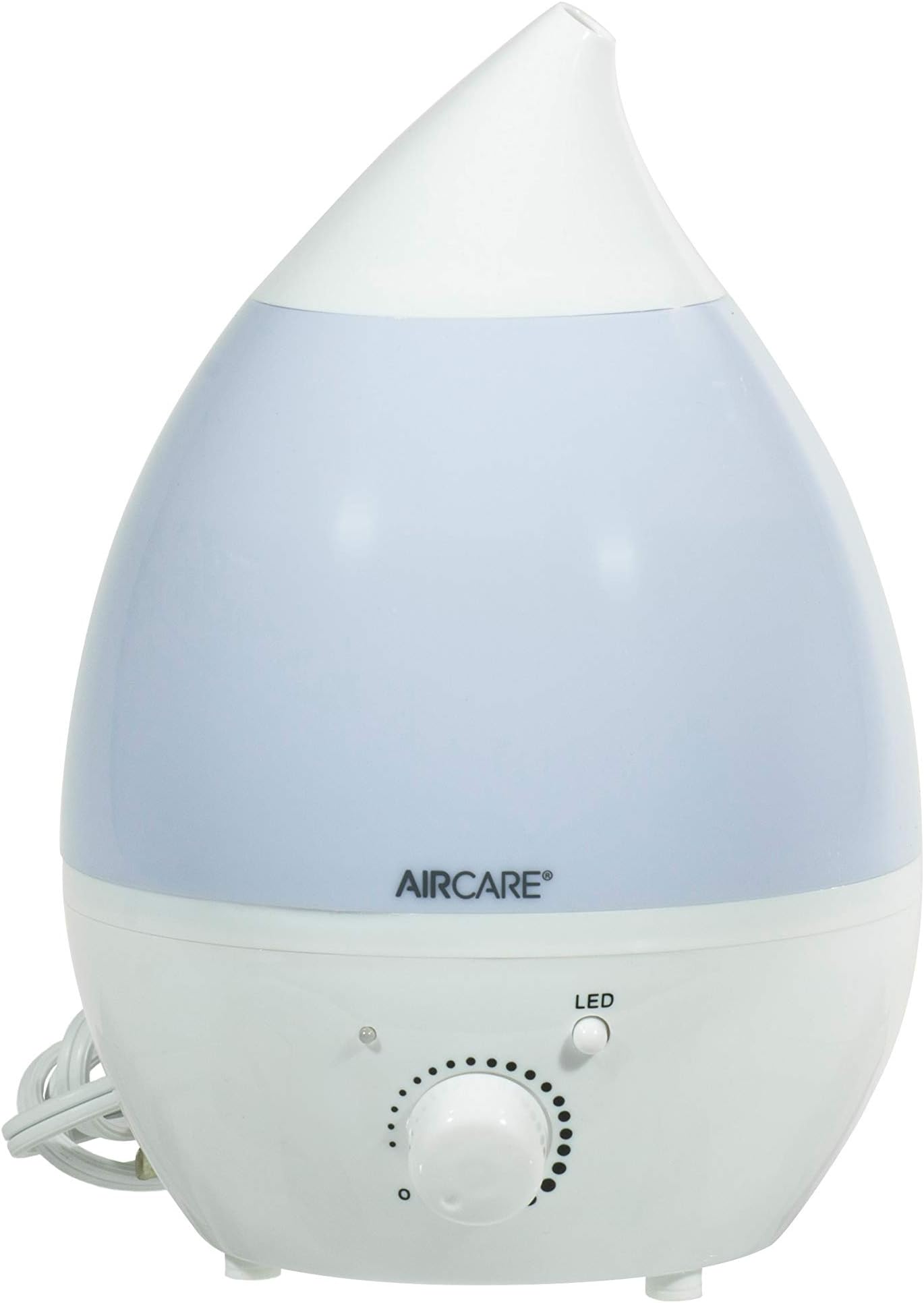 AIRCARE Ultrasonic Cool Mist Humidifier,Whisper-Quiet, Multi Color LED Light, Aroma Therapy Essential Oil Diffuser for Home, Bedroom, Baby, Nursery, Yoga, Spa and Office (white, .33 gal)