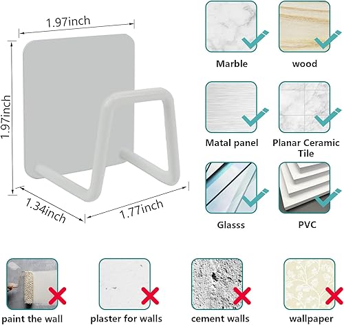 Miniatura 9 de Telivava Soporte de esponja para fregadero de cocina (paquete de 2), adhesivo fuerte, acero inoxidable SUS304, impermeable y de secado rápido,