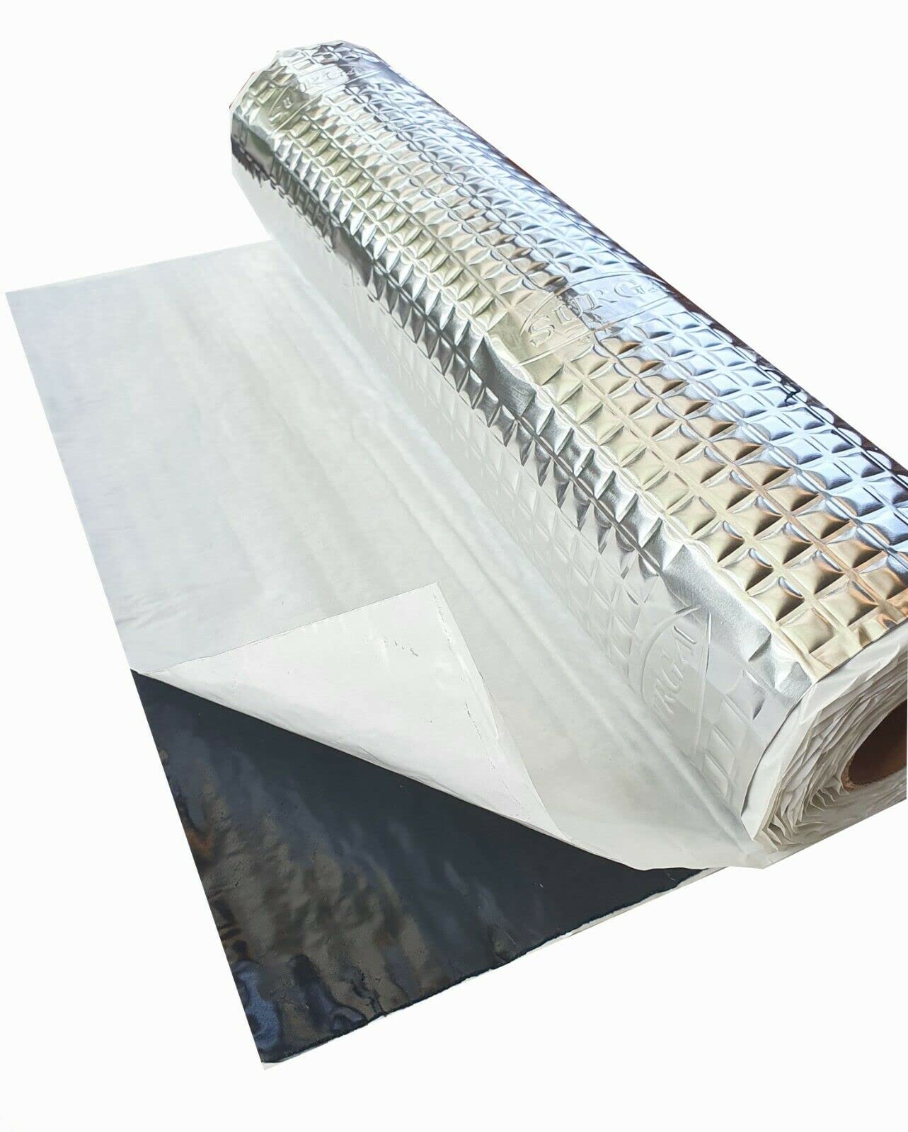 Tappetino isolante in alluminio butilico, 50 x 400 cm, autoadesivo, anti-rumore, isolamento del veicolo, 2 mm, isolamento acustico per auto, protezione dal rumore in gomma butilica
