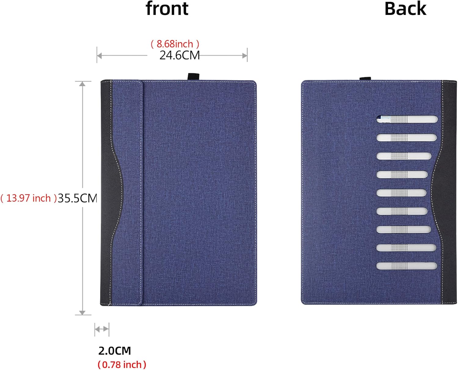 Laptop Case for Lenovo ThinkPad P1 Gen 8 [not Compatible with Any Other Model] ，ThinkPad T1g Gen 8 16''，2-in-1 PU Leather Inside Pocket Cover (Dark Blue)
