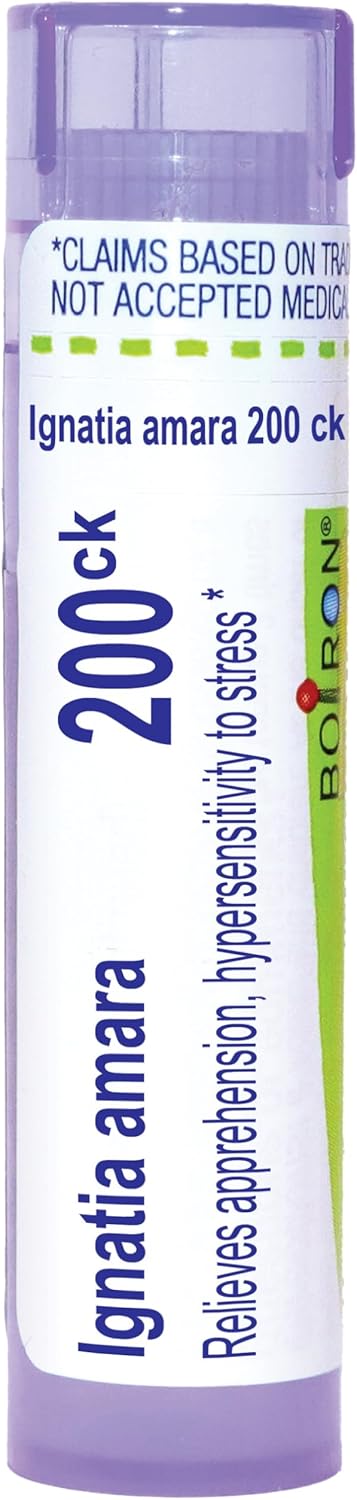Boiron Ignatia Amara 200ck Homeopathic Medicine for Apprehension, Hypersensitivity to Stress - Pack of 3 (240 Pellets)