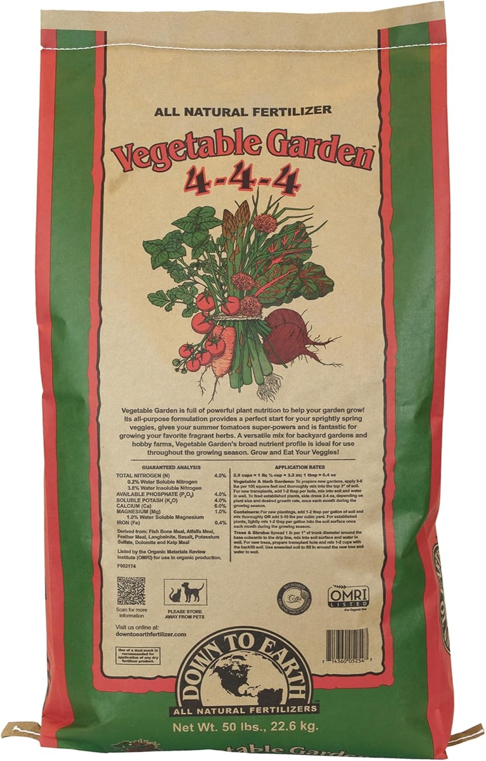 Down to Earth 100534863 Vegetable Garden Plant Nutrition, White