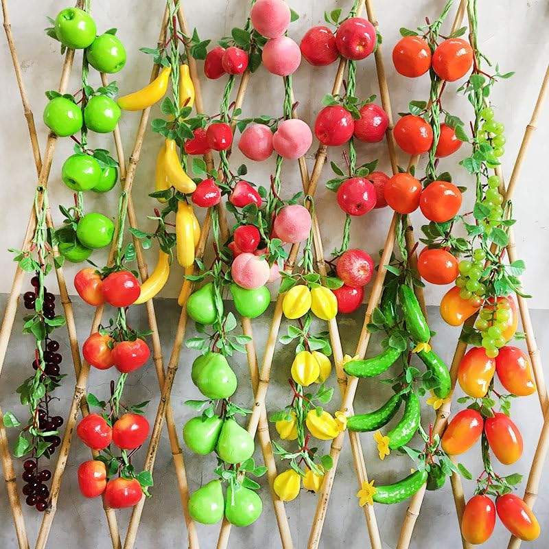Artificial Fruits Pack Fruit Kebabs, Fake Fruit Set Foam Fruit for Decor, Decorative Fruit for Home Party Vase Fillers Photography Props (Juicy Peach,10pcs)