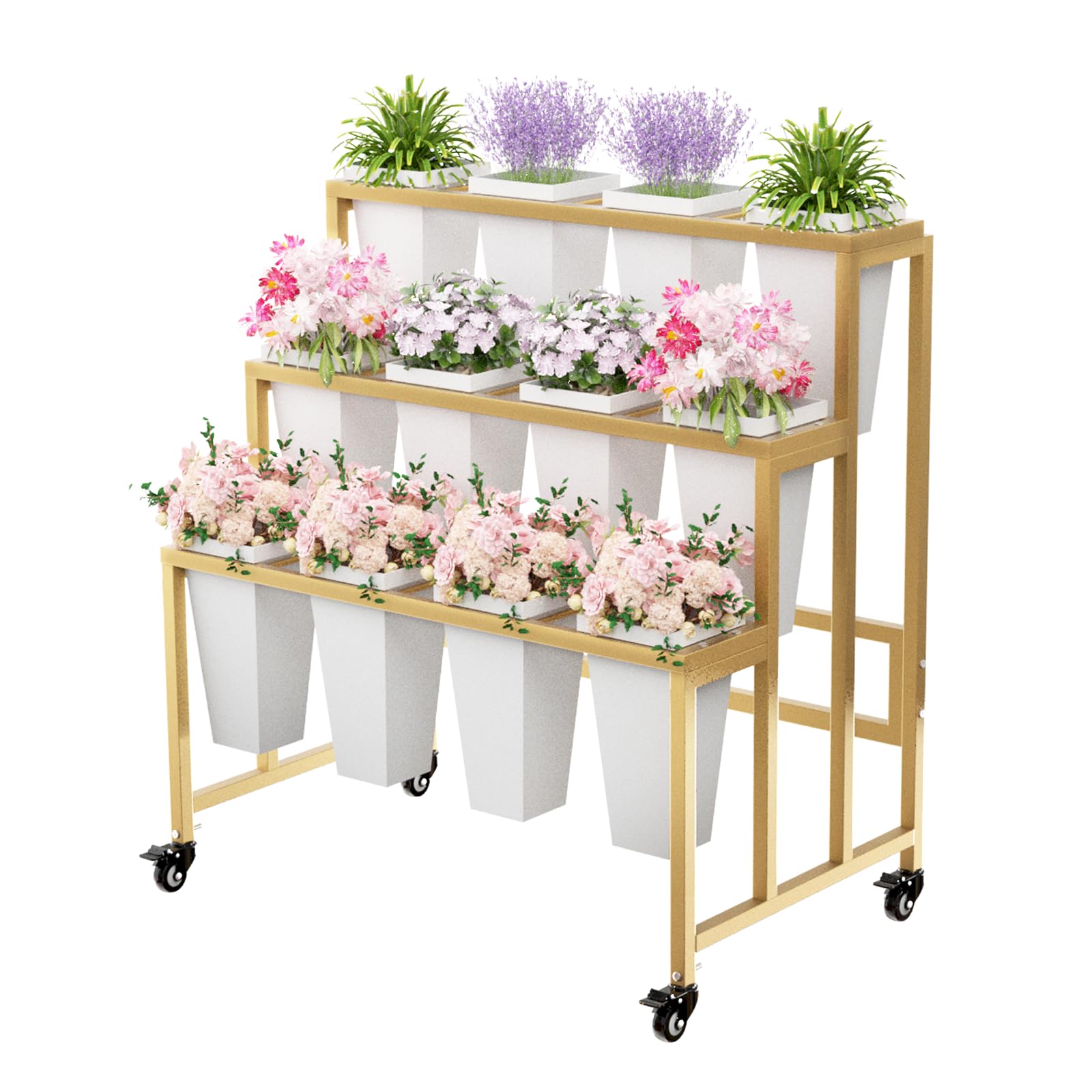 Amazon.com : MILEFA Flower Display Stand with 12 Buckets, 3 Layers