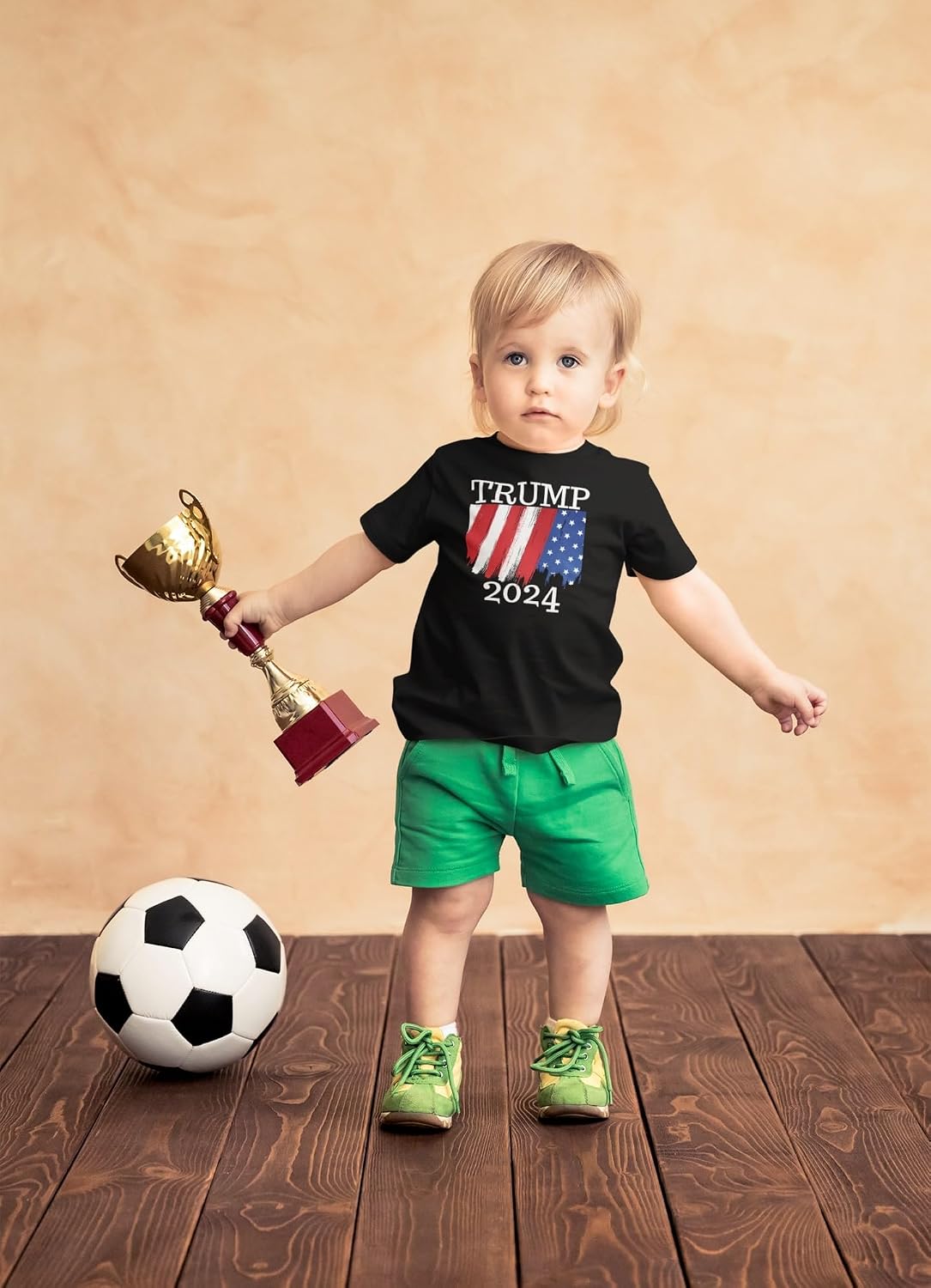 Animalworld Election 2024 Trump 2024 Paint Stroke American Flag Toddler T Shirt