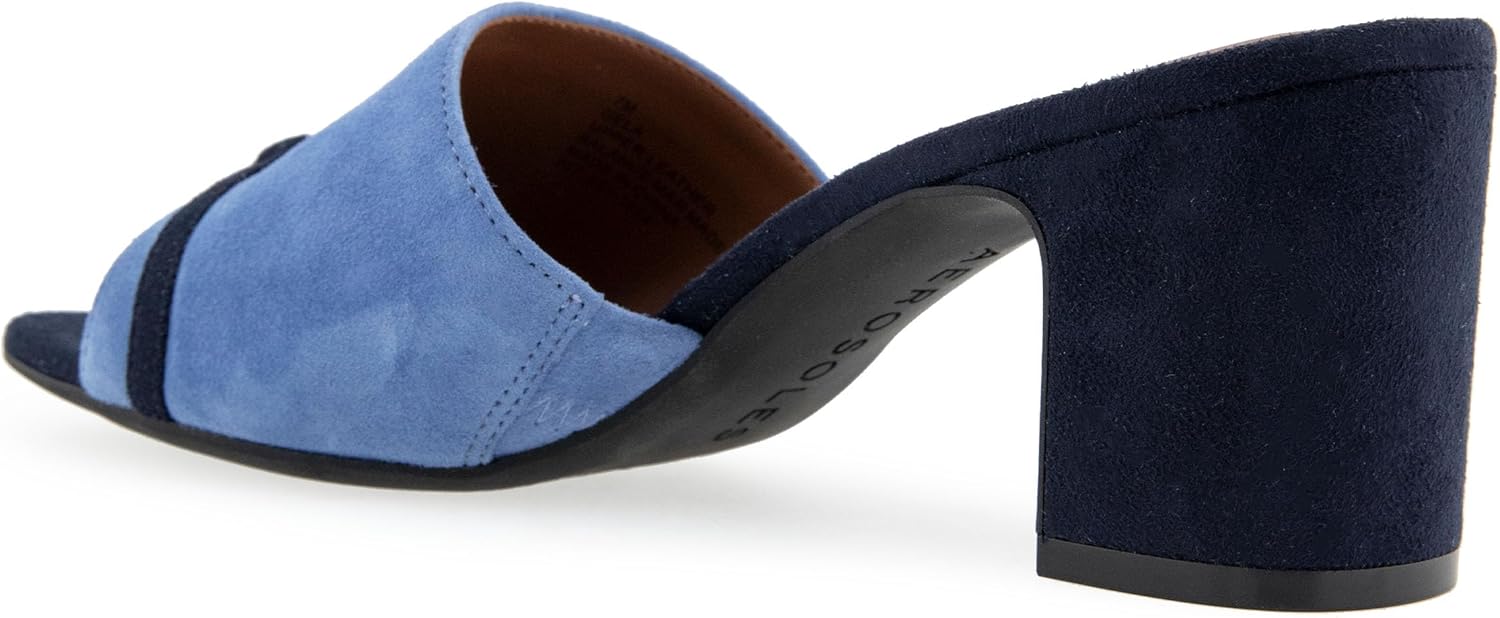 Aerosoles Women's Gela Heeled Slide Sandal, Blue Jean Suede, 9M - Image 7