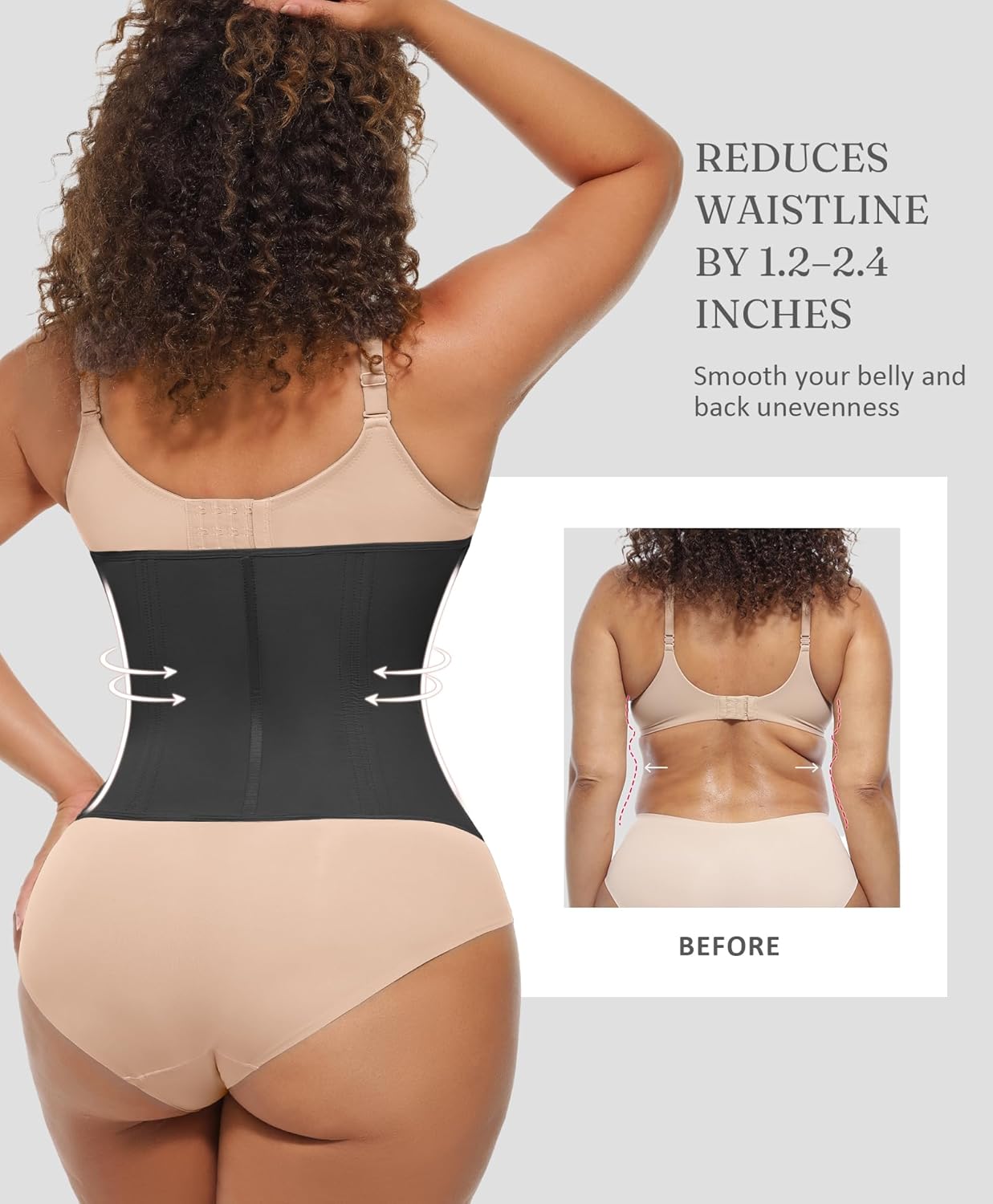 FeelinGirl Waist Trainer for Women Tummy Control Corset Waist Cincher Body Shaper Sport Workout Fajas Postpartum Zipper - Image 4