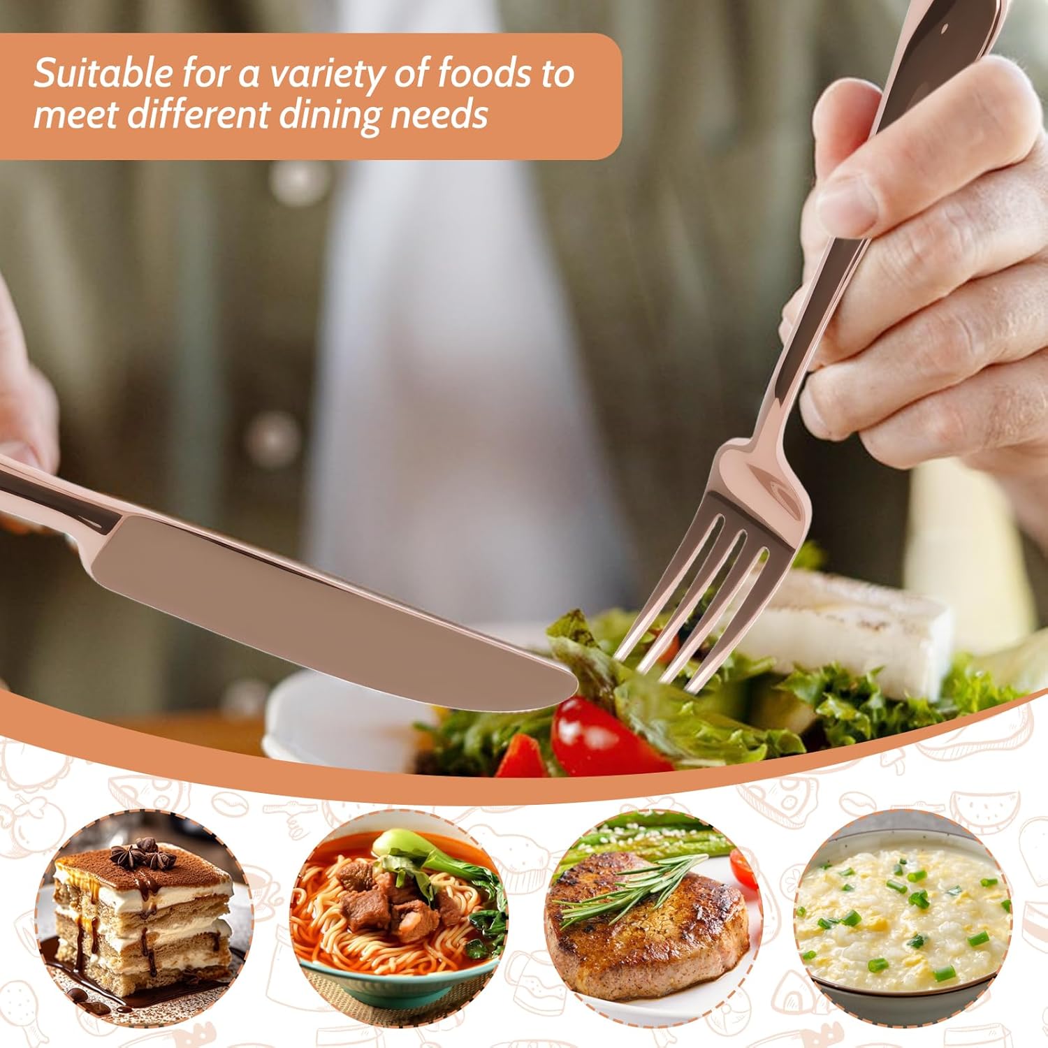 Silverware Set,Flatware Set for 4,Stainless Steel Cutlery Set, Includes Spoons Forks Knives, Kitchen Cutlery for Home Office Restaurant Hotel Mirror Polished, Dishwasher Safe