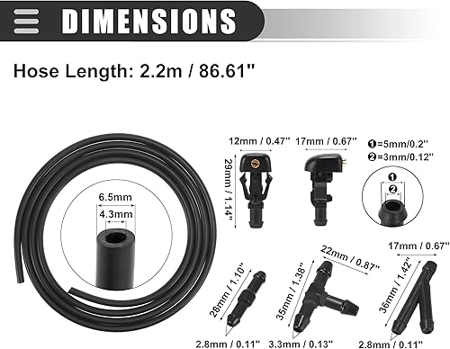 Miniatura 3 de Motoforti 3W7Z17603AA, kit de boquillas para limpiaparabrisas delantero, manguera de lavado de parabrisas, para Ford F150 2004-2013, con 6