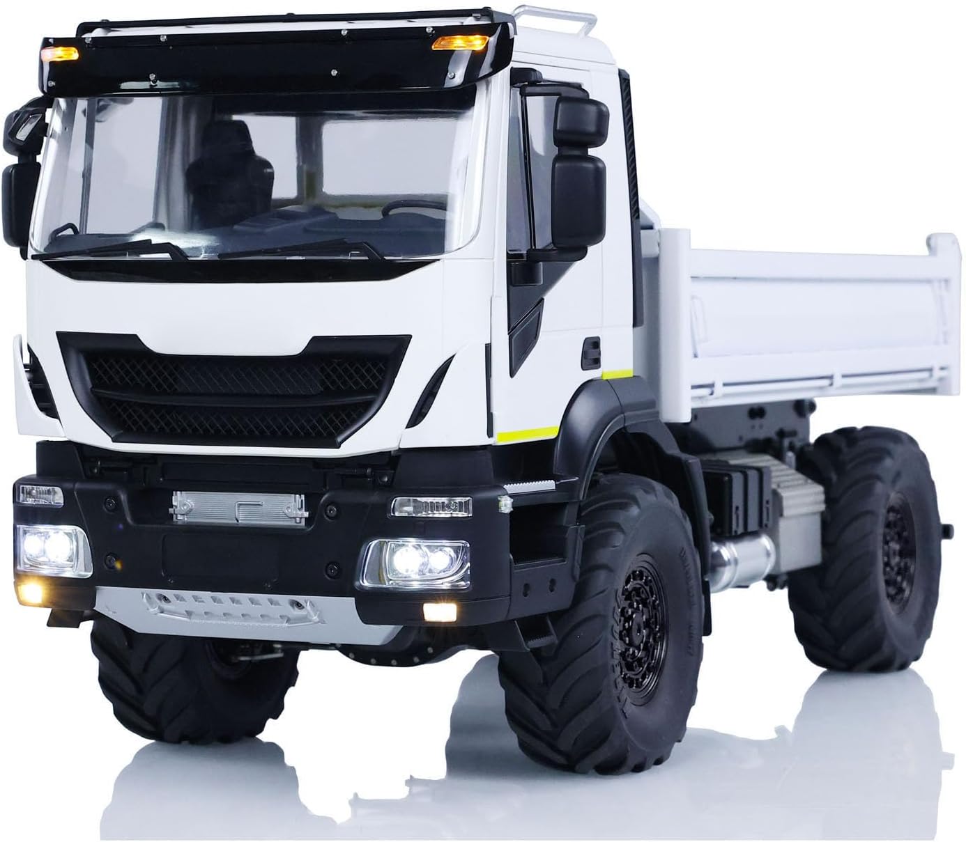 1/14 RC Hydraulic Dumper Trucks Metal 4x4 Remote Control Tipper Dump Car Models Motor ESE Servo I6S Radio Controller Light Sound