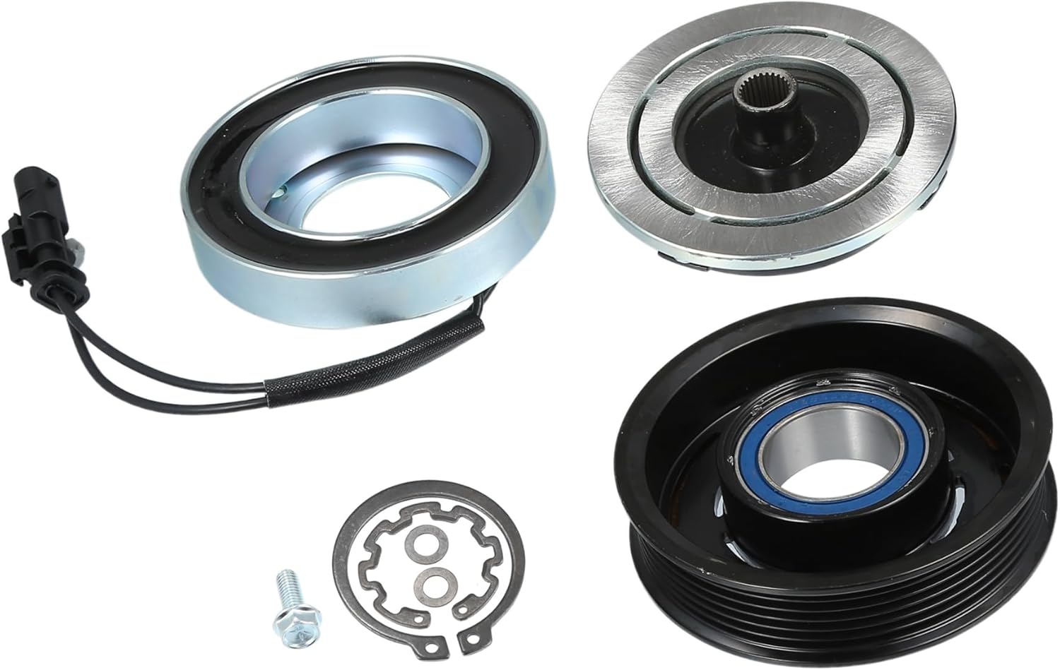 AC Compressor Clutch Set Replace for Chevrolet Silverado 3500HD 8CYL 6.6L 2015-2020 A/C Clutch Repair Assembly Item Replacement
