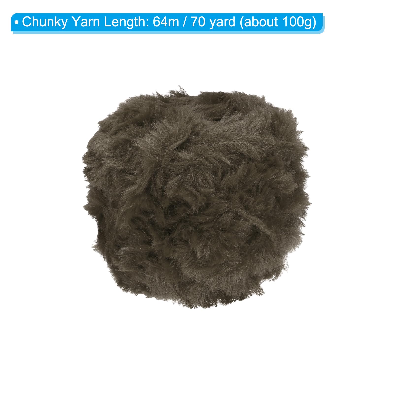 PATIKIL 70yds Faux Fur Yarn, Fuzzy Crochet Fluffy Soft Chunky Polyester Plush Fur Eyelash for Knit Blanket Rug, Sweater - Image 2
