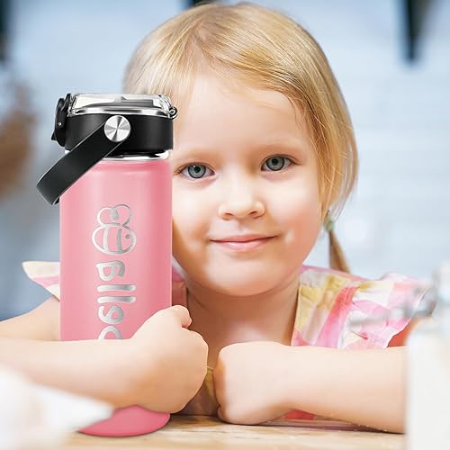 Miniatura 6 de Botella de agua personalizada para niños para la escuela, botella de agua personalizada de acero inoxidable con nombres grabados, botella de agua