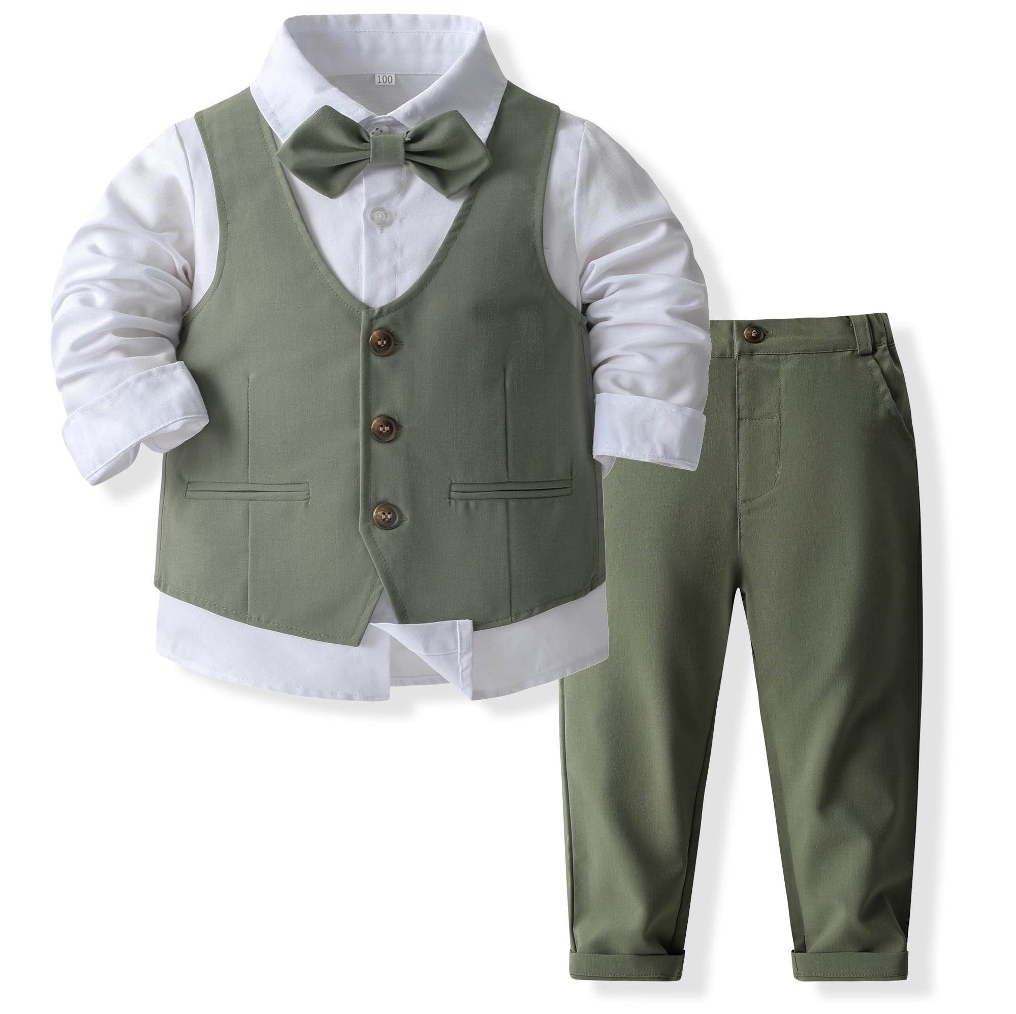 Kimocat Baby Boys Gentleman Bowtie Formal Outfit Suits...