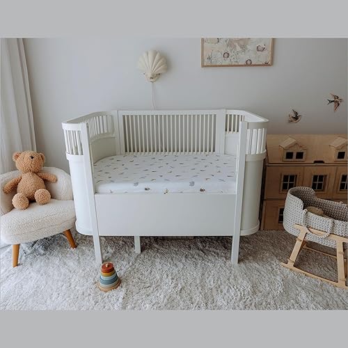 Miniatura 6 de Dreamology Sábana bajera ajustable para cuna de bebé, jersey de punto 100% algodón, se ajusta a colchones estándar para cuna, sábanas bajeras para