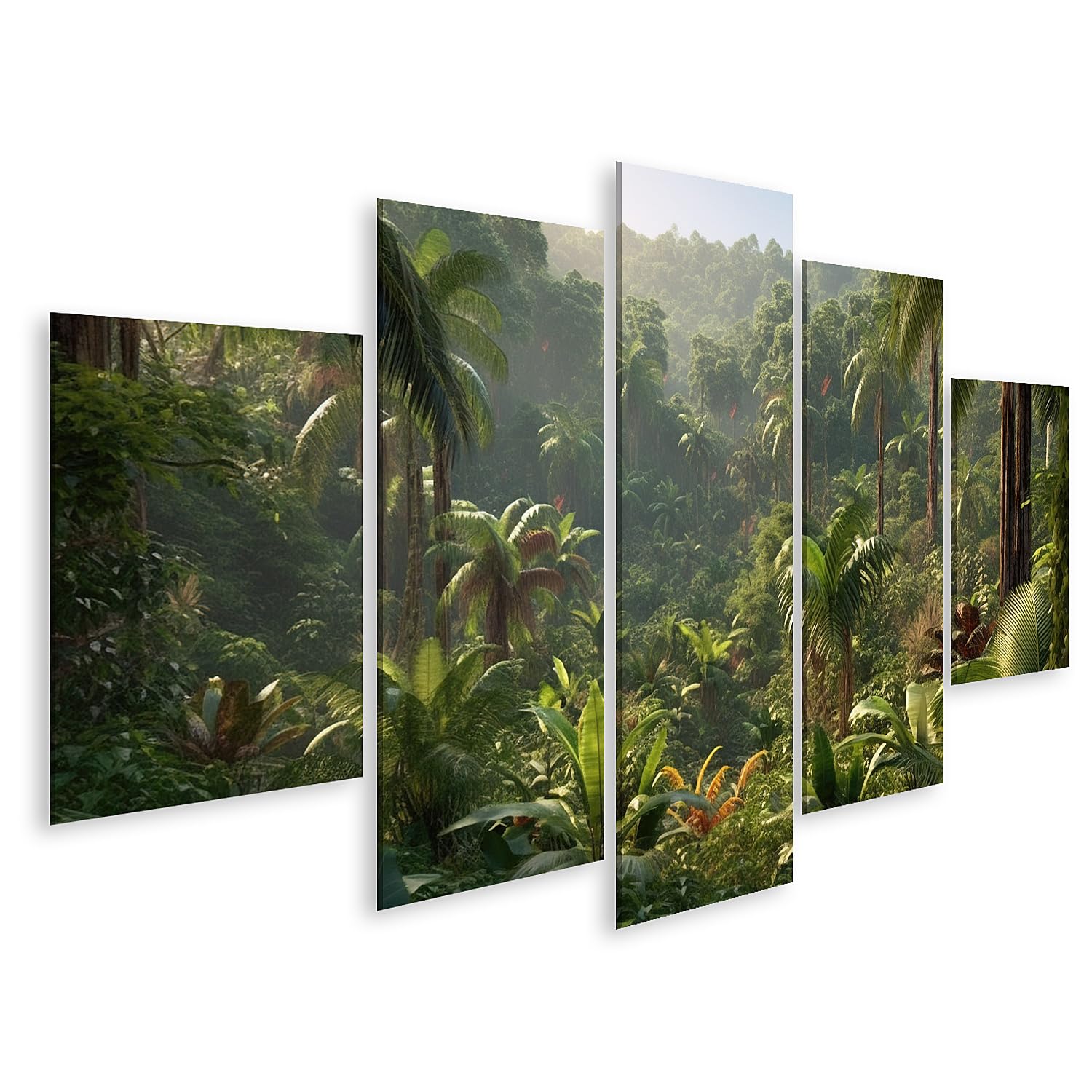 islandburner Tableau sur toile Panorama Poète Sauvage Jungle Forêt Tropicale Épaisse AI Paysage Ur Cadre Affiche Poster Murale Tableaux
