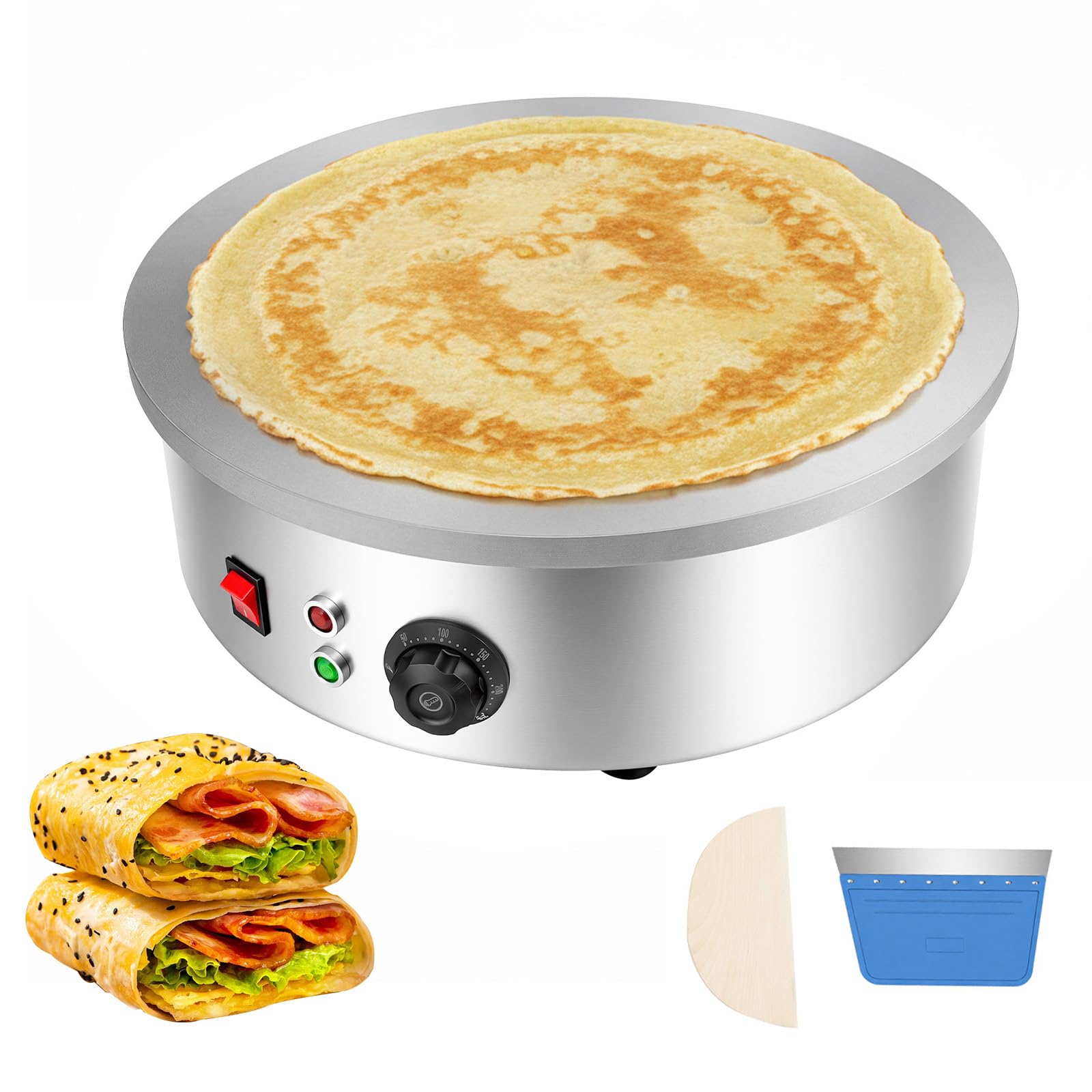 Crepiera da 3000 W con piastra antiaderente da 45 cm