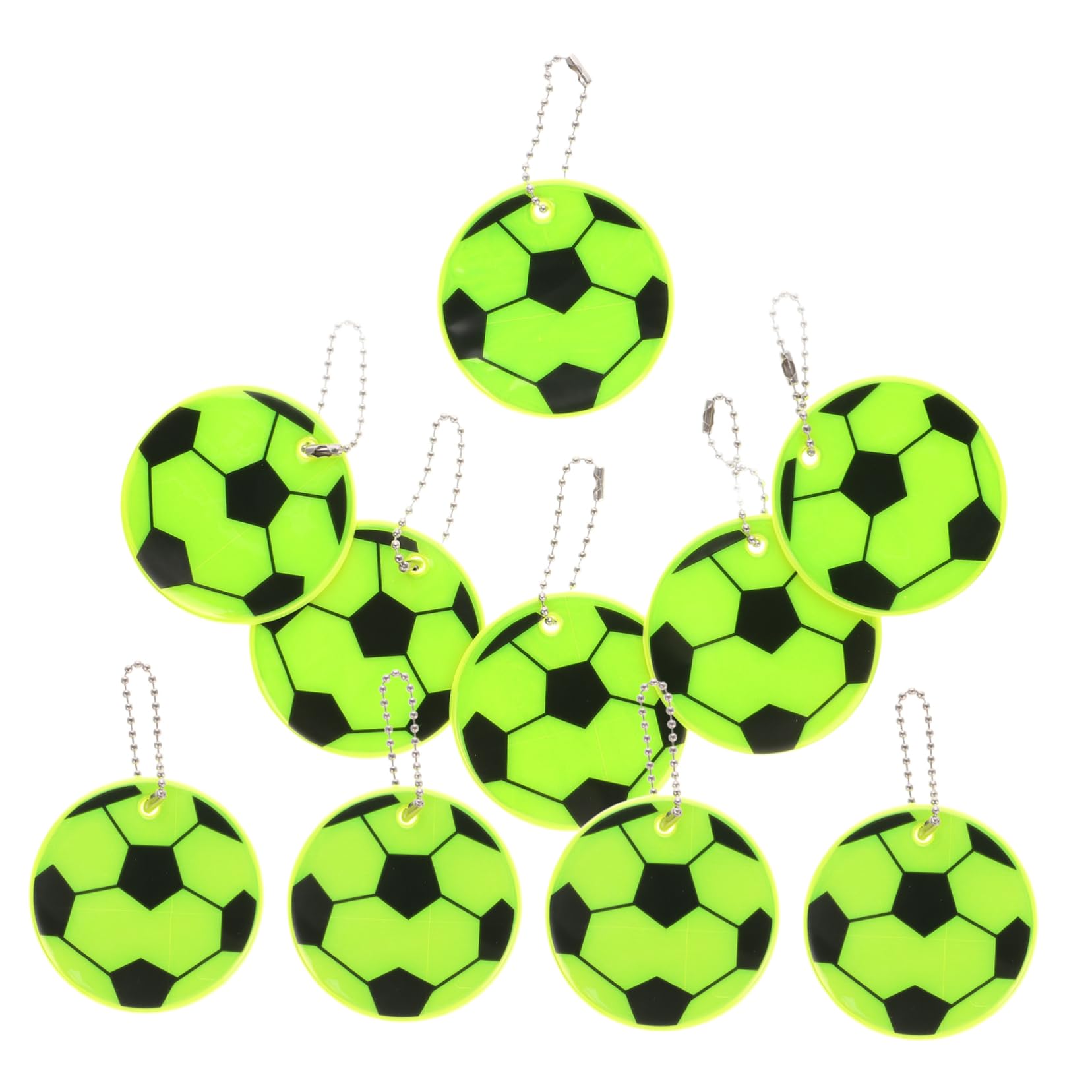Yardwe 10pcs Reflective Pendant Keychains Eye-catching Basketball Design for Bicycles Backpacks Reflectors for Night Visibility for Students Outdoor Enthusiasts