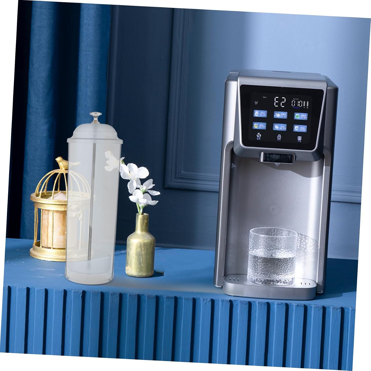 Plastic Straw Holder with Lid for Counter and Drawer Storage