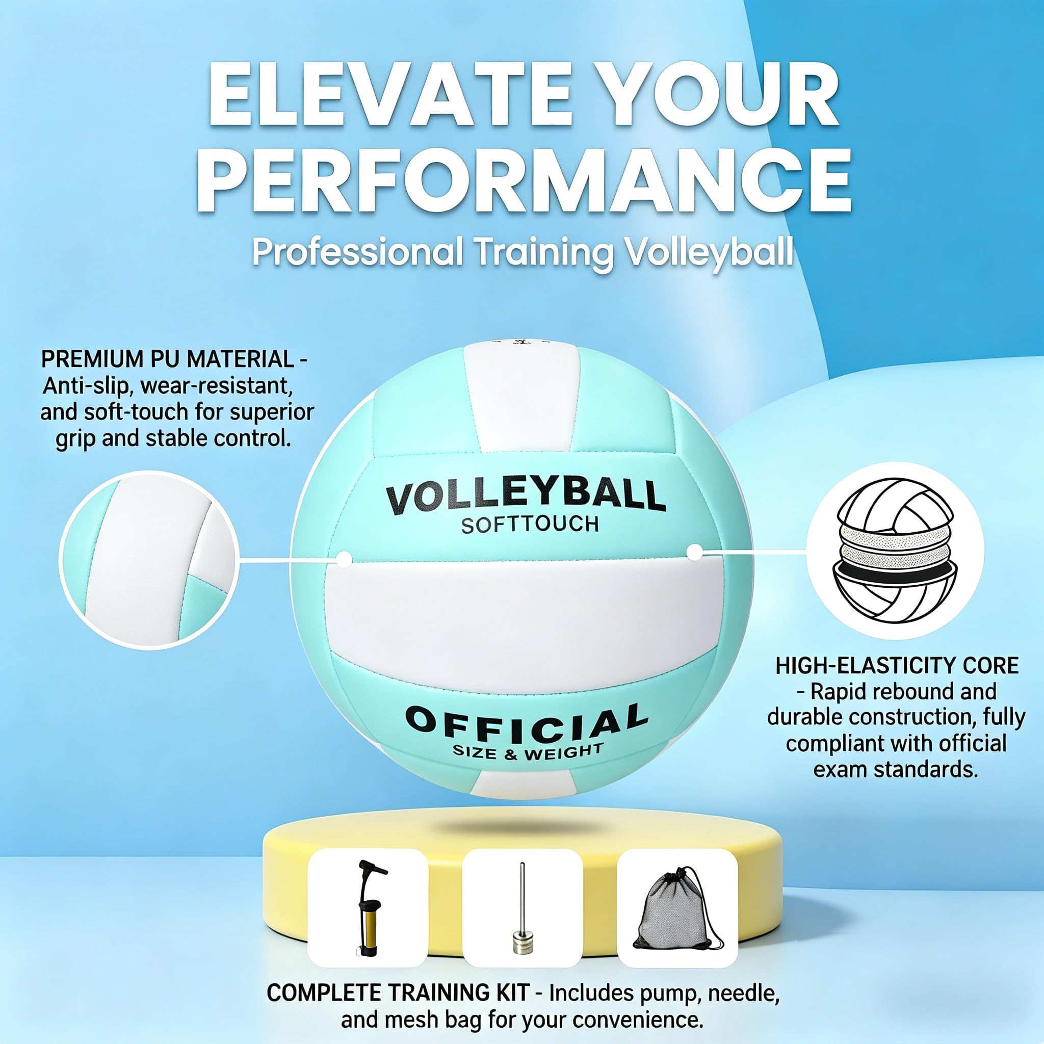 Pelota Voleibol Tacto Suave Voleibol De Playa con Bomba, Aguja y Bolsa