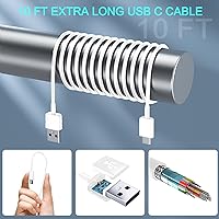 Vista 2 de Cable de carga tipo C para teléfono Android con carga rápida de 10 pies de cable USB C para Samsung Galaxy S10/S10e/S10+/S9/S9+/S8/S8+/S23/S22/S21