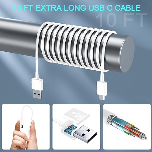 Miniatura 2 de Cargador de teléfono Android tipo C cable de carga rápida con cable de carga de 8 pies para Samsung Galaxy S10S10eS10+S9S9+S8S8+S23S22S21