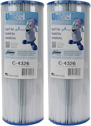 Miniatura 6 de Unicel C4326 - Cartucho de filtro de repuesto de 25 pies cuadrados, 106 pliegues, para piscina, bañera de hidromasaje y spa, color blanco