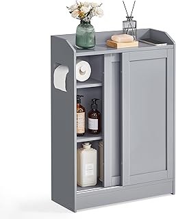 14 Bathroom Cabinet Ideas for Smart Storage Solutions 19 VASAGLE Narrow Storage Cabinet, Slim Floor Cabinet with Sliding Doors, T...