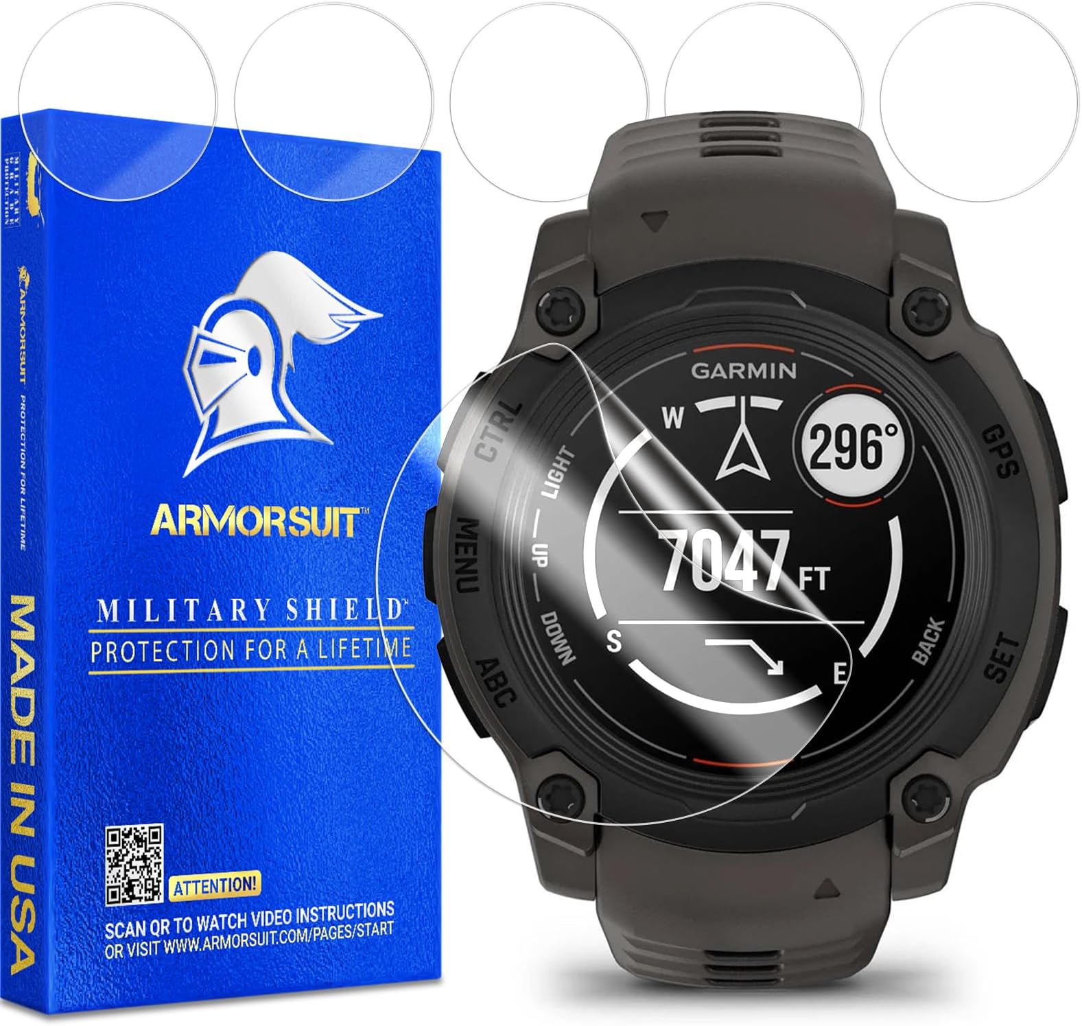 ArmorSuit 6 Pack for Garmin Instinct E 40mm Screen Protector MilitaryShield HD Clear Film - Made in USA
