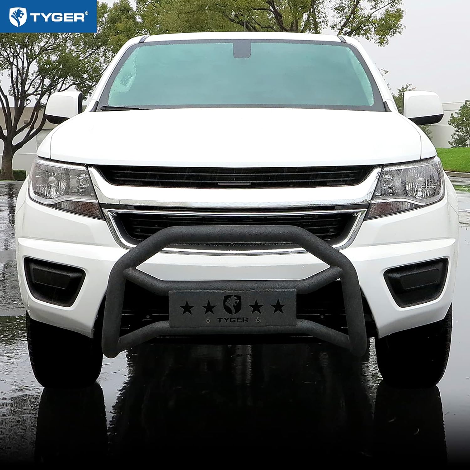 Tyger Fury Center Bumper Guard For Toyota 4Runner 2014-2024 - With Light Bar & Winch Plate, Textured Black