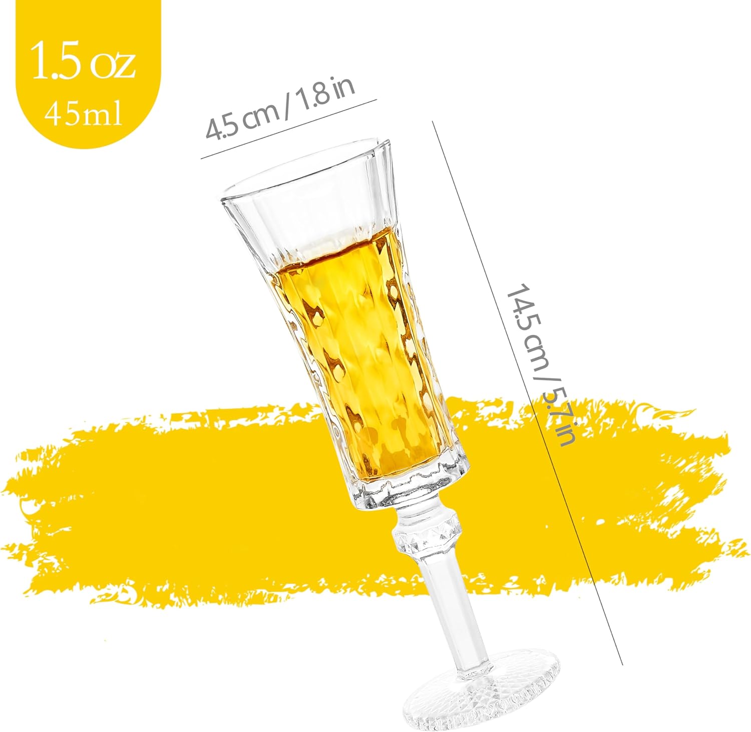 Cordial Glasses with Stem, 1.5oz/45ml, Sherry & Tequila Glasses Set of 6 - Image 2