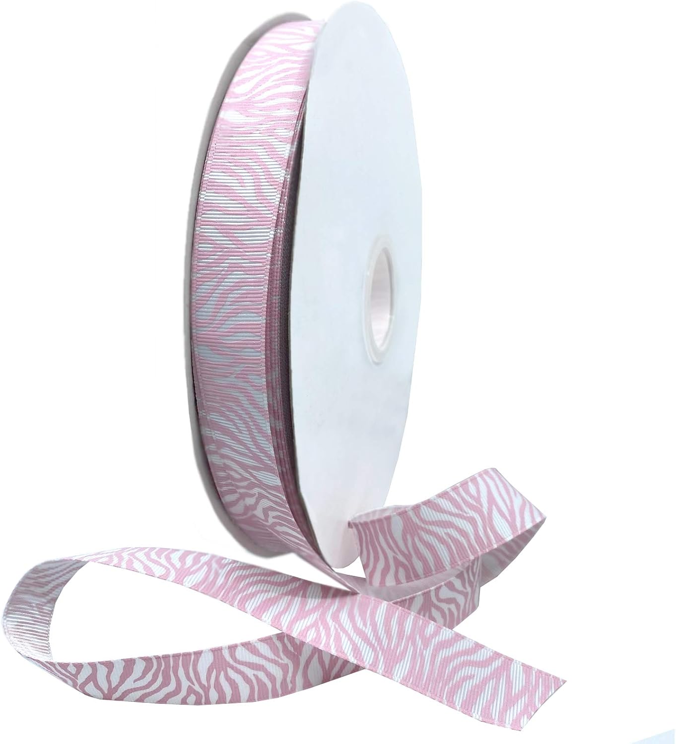 Morex Ribbon Zebra Fest Grosgrain Ribbon, Animal Print Neon, Party Decorations, Gift Wrapping, Fun Patterns, 7/8" x 100 Yd, Pink