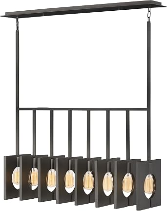 Hinkley Ludlow Eight Light Linear Chandelier, Burnished Graphite