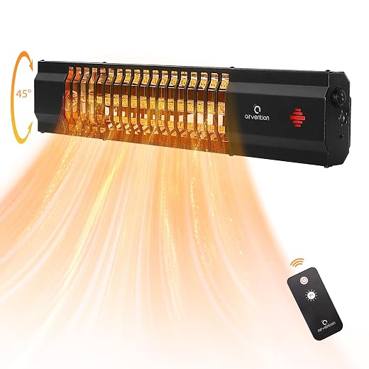 Outdoor Patio Heaters, 1500W Infrared Electric Wall Mounted Heater with IP65 Waterproof, Remote Control, AI-H100