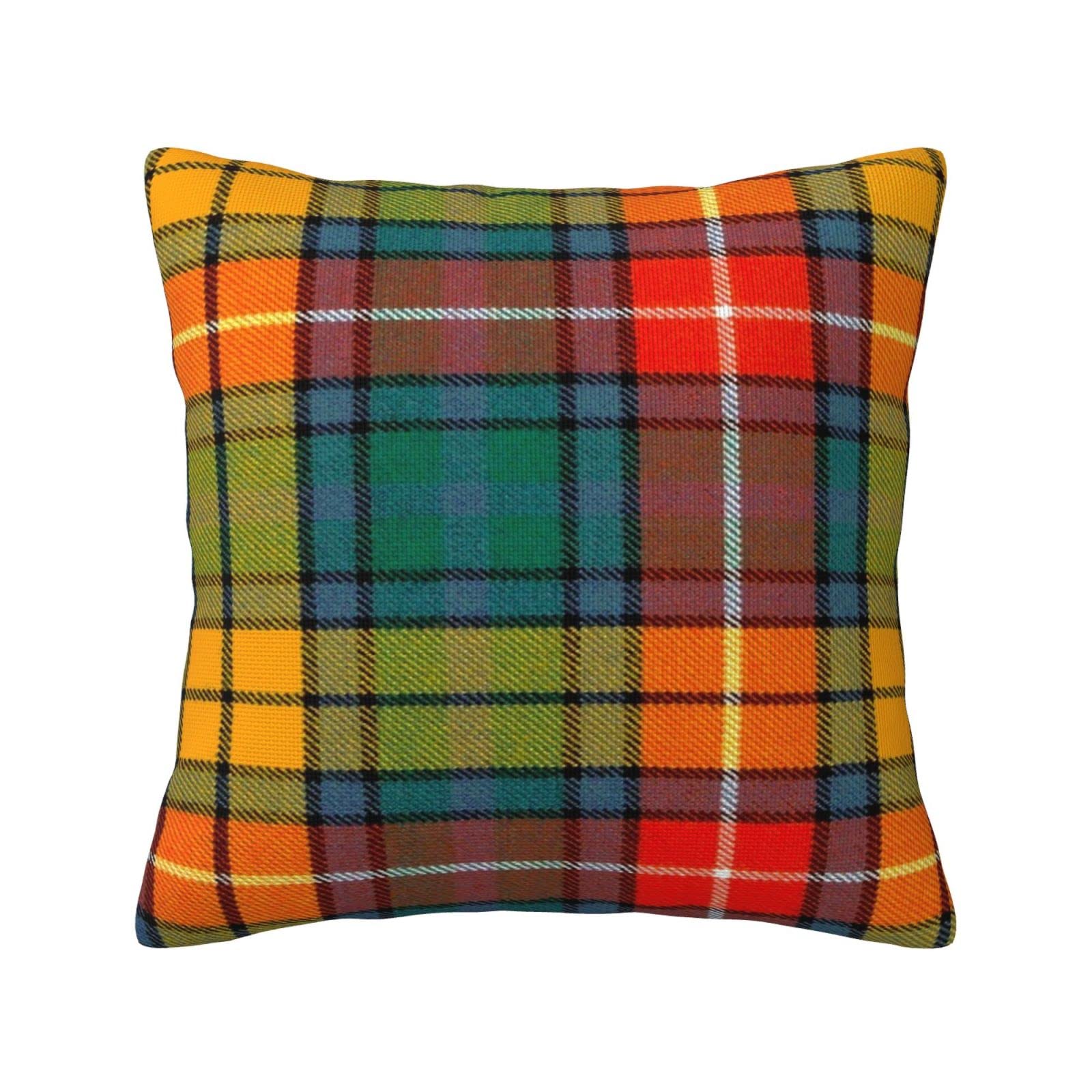 Yingd #662 Pillowcase Buchanan Old And Light Tartan Linen Cushion Cover 45X45cm