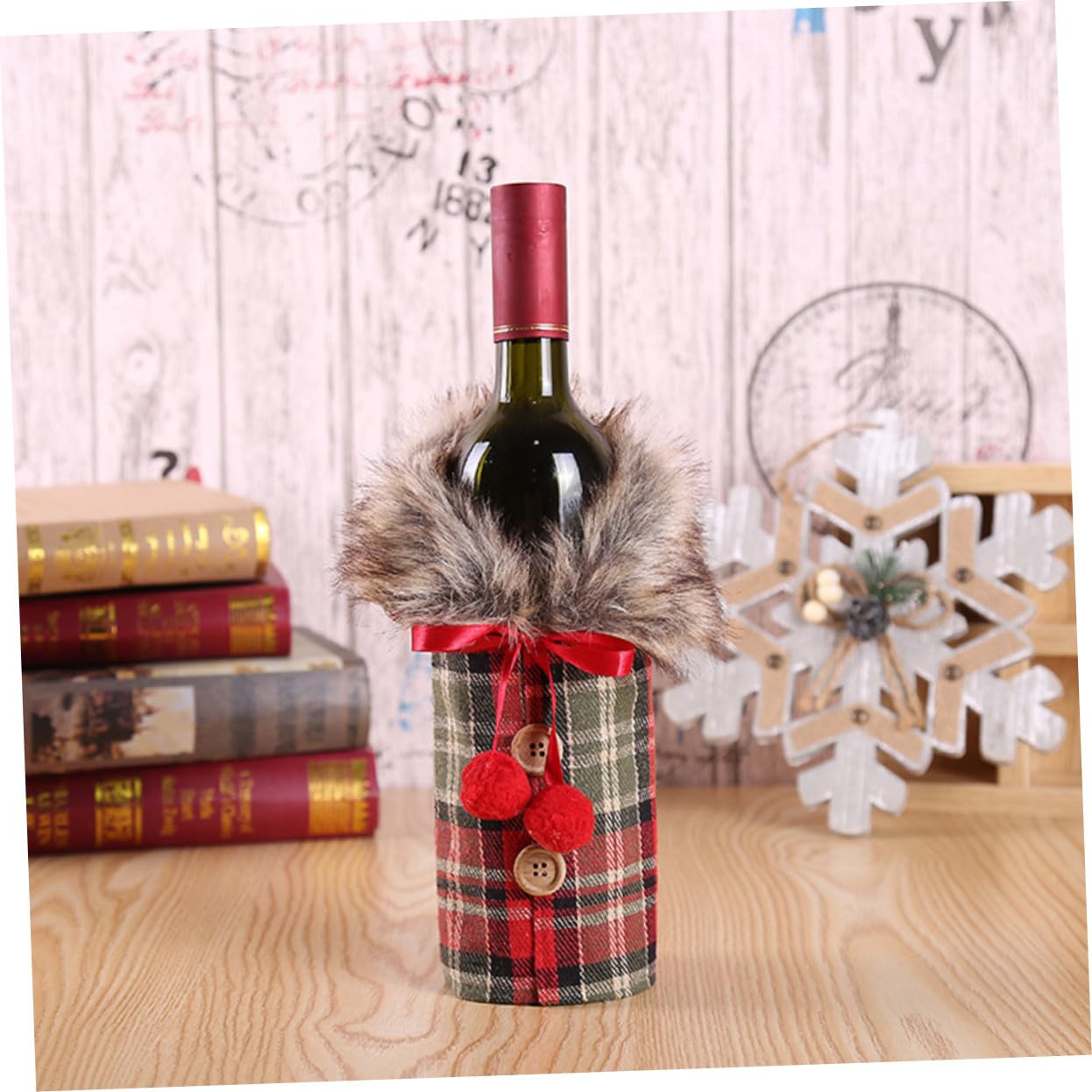 DOITOOL 2pièces Housse pour Bouteille de Vin Décoration de Fête de Noël de Housses Cadeau de Fête de Noël