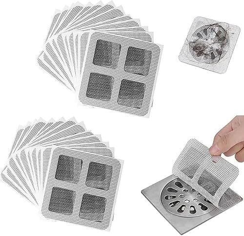 Cubierta de drenaje de ducha, protector de drenaje de baño, calcomanías desechables para drenaje de cabello, 4 x 4 pulgadas, cubierta de malla de